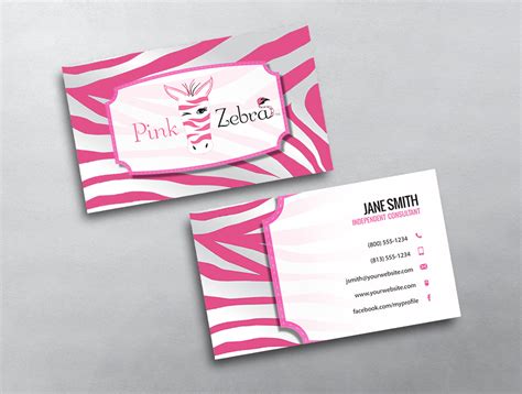 Most relevant best selling latest uploads. Pink Zebra Business Card 04