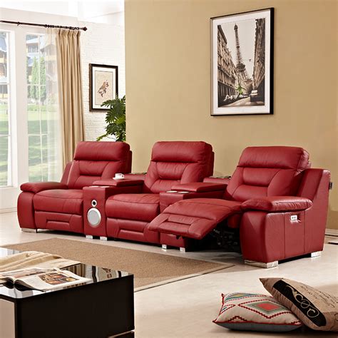 China Suppliers Modern Functional Luxury Genuine Leather Recliner Sofa