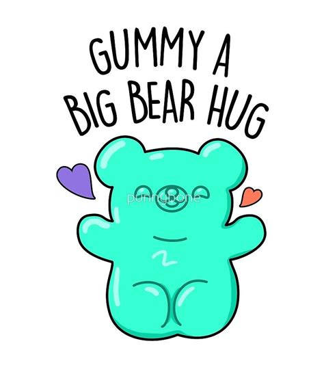 Gummy A Bear Hug Candy Food Pun Sticker By Punnybone Funny Food Puns
