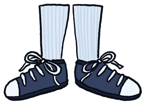 Blue Sport Shoes And Long Sock Cartoon Mascot PNG