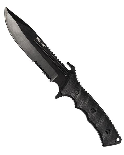 Black G10 Combat Knife With Nylon Sheath Outdoor Survival Knives