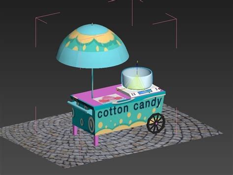 3d Model Cotton Candy Vr Ar Low Poly Cgtrader