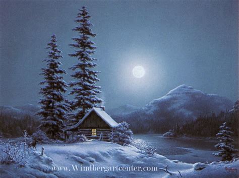 Beautiful Snow Scenes At Night Lakeside Hideaway By