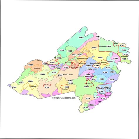 Morris County New Jersey Zip Code Map