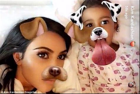 Kim Kardashian Uses Various Snapchat Filters With North And Saint Kim