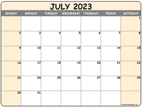 Summer 2023 Calendar Printable Recette 2023