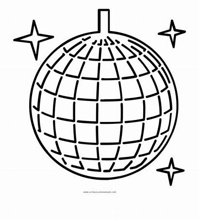 Disco Ball Coloring Drawing Pages Clipart Colouring