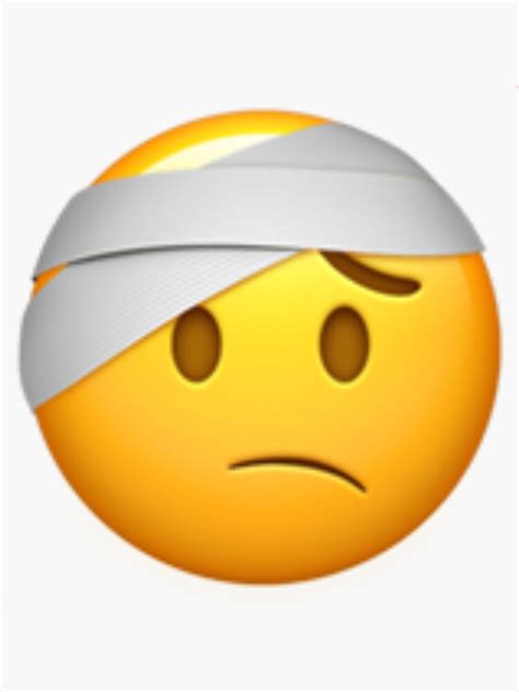 Face With Head Bandage Emoji Sticker For Sale By Popular Ts