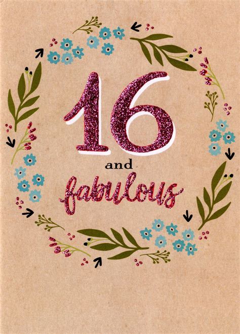 16 And Fabulous 16th Birthday Greeting Card Cards