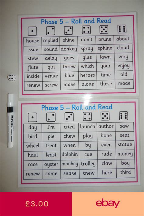 Phase 5 Phonics Roll And Read Game Phonicsliteracyks1letters And