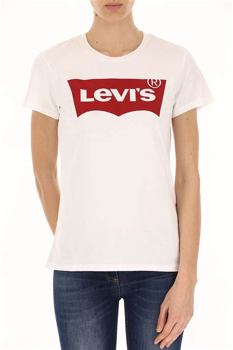 levi s cotton perfect t shirt with batwing logo in white lyst