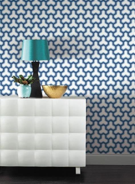 Free Download Blue And Ivory Geometric Wallpaper 70 Fabric And Pillows
