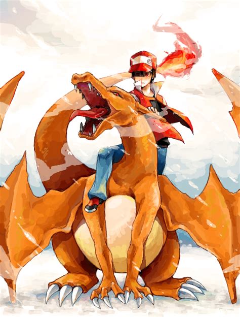 Red And Charizard Pokemon Personajes Pokemon Entrenador Rojo Fotos De