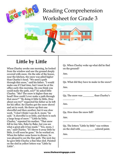 3rd Grade Reading Comprehension Printable Reading Comprehension