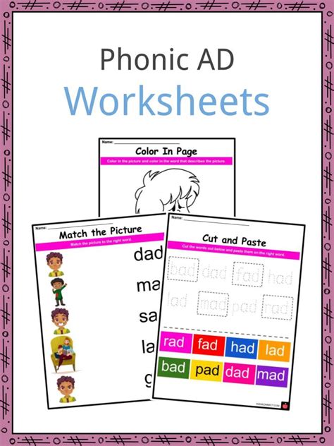 Phonics Ad Sounds Worksheets And Activities For Kids