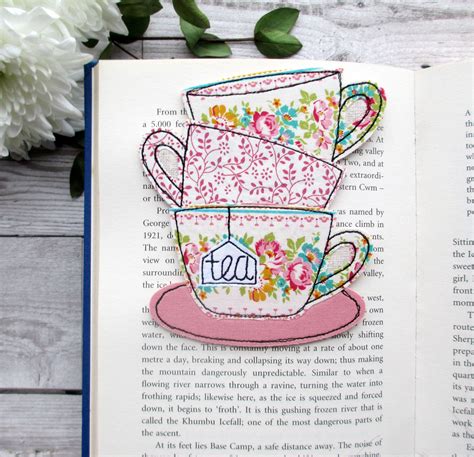 Tea Cup Stack Bookmark Reading T For A Book Lover Etsy Bookmarks