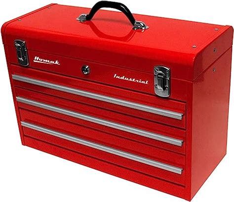 Homak Industrial 20 Inch 3 Drawer Friction Toolbox Red