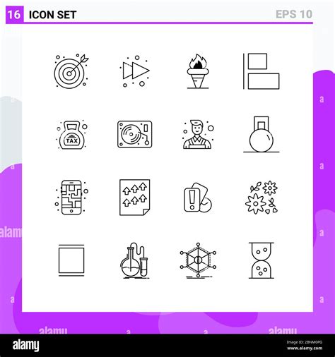 Set Of 16 Modern Ui Icons Symbols Signs For Money Duty Greece