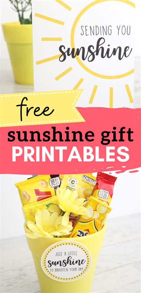 Diy Yellow Sunshine Gift Ideas And Free Printables Teacher