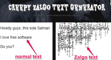 Creepy Zalgo Text Generator Zalgo Text Scary Text Generator Scary