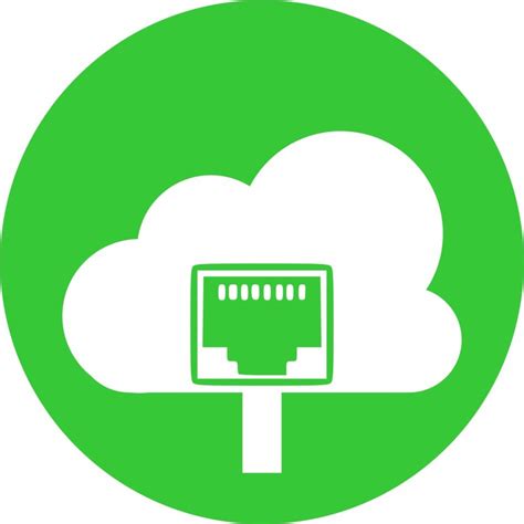 Green Ethernet Connected Cloud Drawing Free Image Download