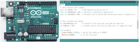 Color Online Arduino Uno Controller Board And A Scene Of The Compiler