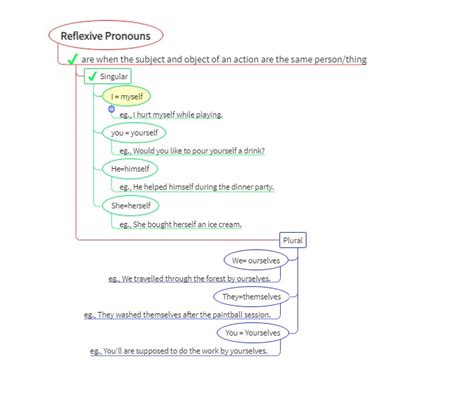 Reflexive Pronouns Concept Map