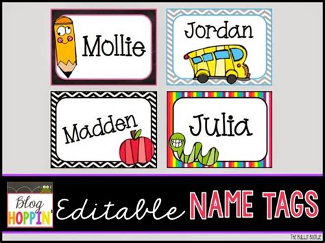 Blog Hoppin Editable Name Tags Freebie Preschool Name Tags