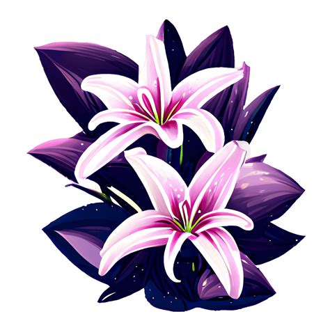 Pink Lily Flowers Digital Graphic · Creative Fabrica