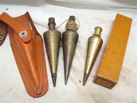 Lot A 8 Antique Plumb Bob Tool Brass Millers Falls Dietzgen Cast Iron