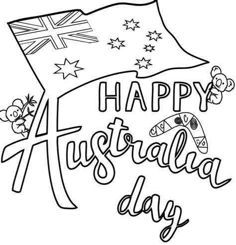 Coloring Pages Day Australia Print Holiday Pictures For Free