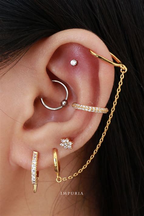 Sparkle Crystal Threaded Prong Ear Piercing Earring Stud Set Belly