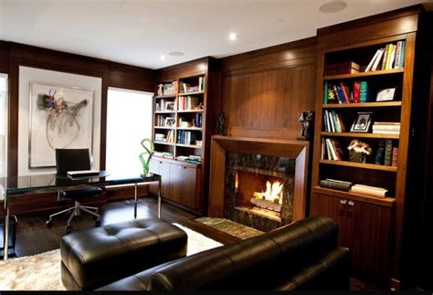 15 Warm And Cozy Home Office Designs With Fireplaces