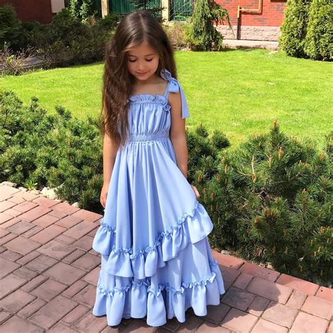 Girl Princess Dress Kids Party Pageant Wedding Bridesmaid Ankle Long