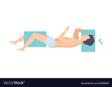 Man Lying On His Side View From Above Correct Vector Image