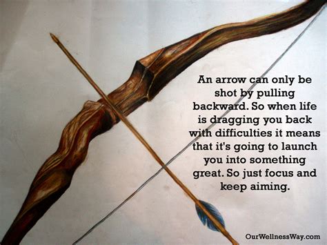 An arrow can only be shot by pulling it backward. An arrow can only be shot by pulling backward. So when life is dragging you back with ...