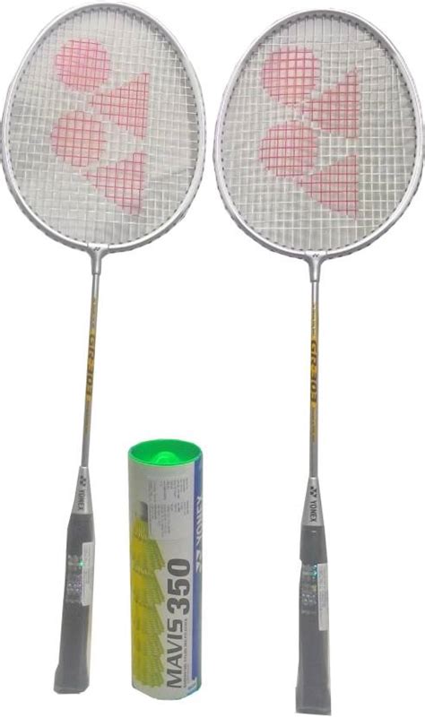 Yonex Mavis 350 Pack Of 6 Yellow Nylon Shuttle Cock And Gr 303 Pack Of 2 Badminton Kit