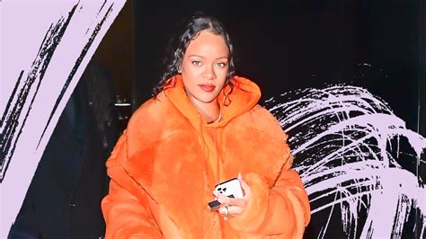 Rihanna Steps Out In A Bright Orange Coat And Matching Hoodie Glamour Uk