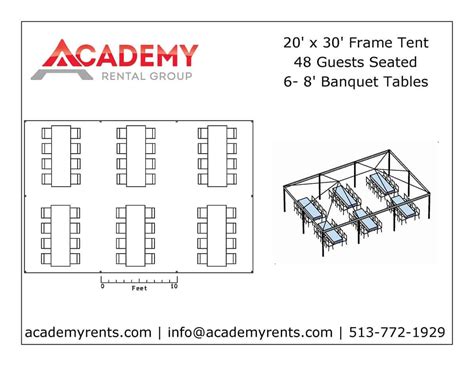 20x30 Frame Tent 48 Guests Academy Rental Group