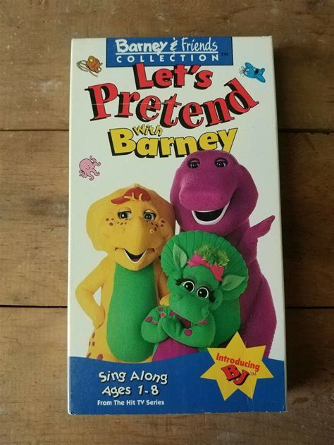 Barney And Friends Lets Pretend With Vhs 1993 Vintage Dinosaur Etsy