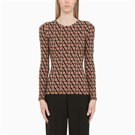 valentino toile iconographe camel jersey top thedoublef