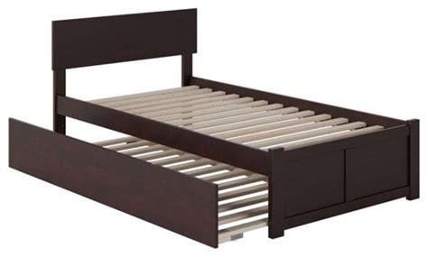 Bowery Hill Twin Xl Platform Panel Bed With Trundle In Espresso
