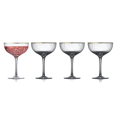Palermo Gold Cocktail Glasses Set Of 4 Modern Quests