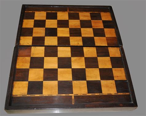 Antique Folding Coromandel Chess Backgammon Board Box