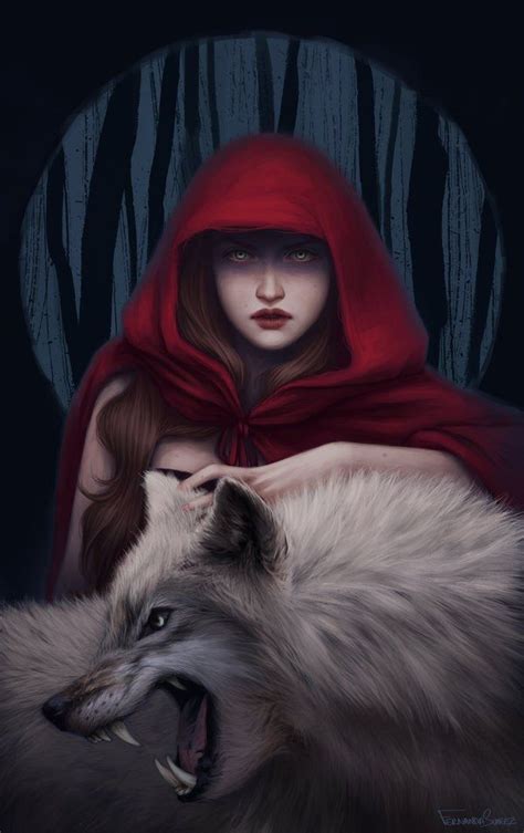 Digital Art By Fernanda Suarez Cuded Red Riding Hood Little Red