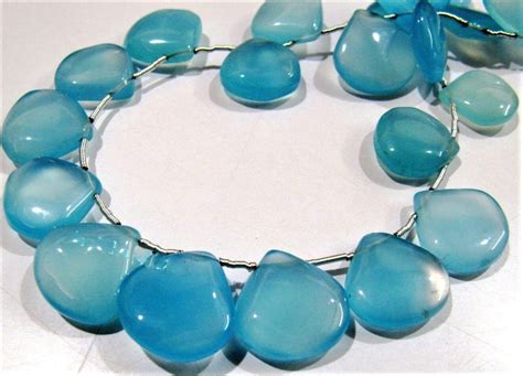 Natural Blue Chalcedony Beads Plain Heart Shape 15 16 Mm Beads Etsy