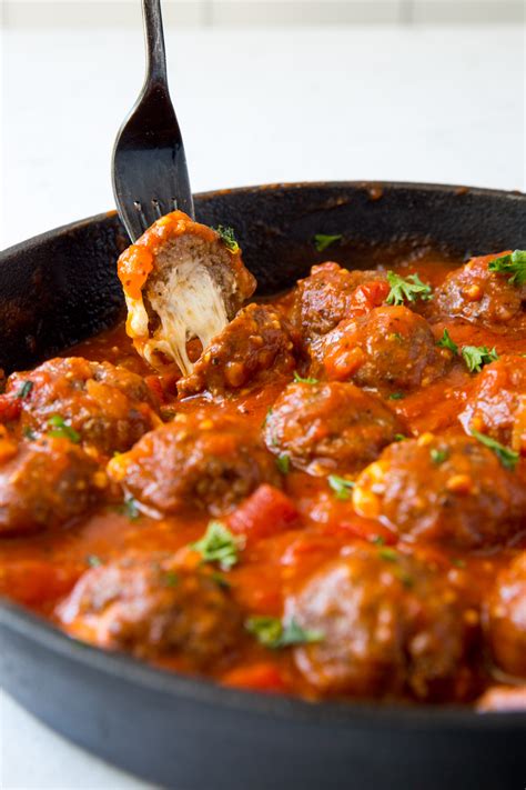 Cheesy Mozzarella Stuffed Meatballs