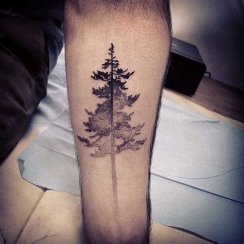 Watercolor Black And Gray Tree Tattoo On Forearm 1000 Tattoos Bild