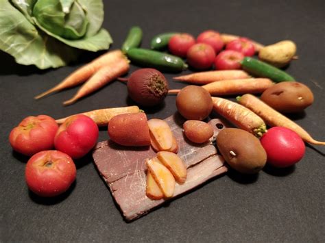 Dollhouse Miniature Food Polymer Clay Veggies Realistic Food Etsy