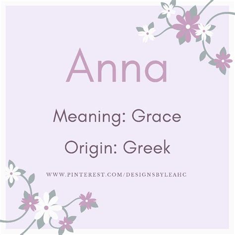 Baby Girl Name Anna Meaning Grace Origin Greek